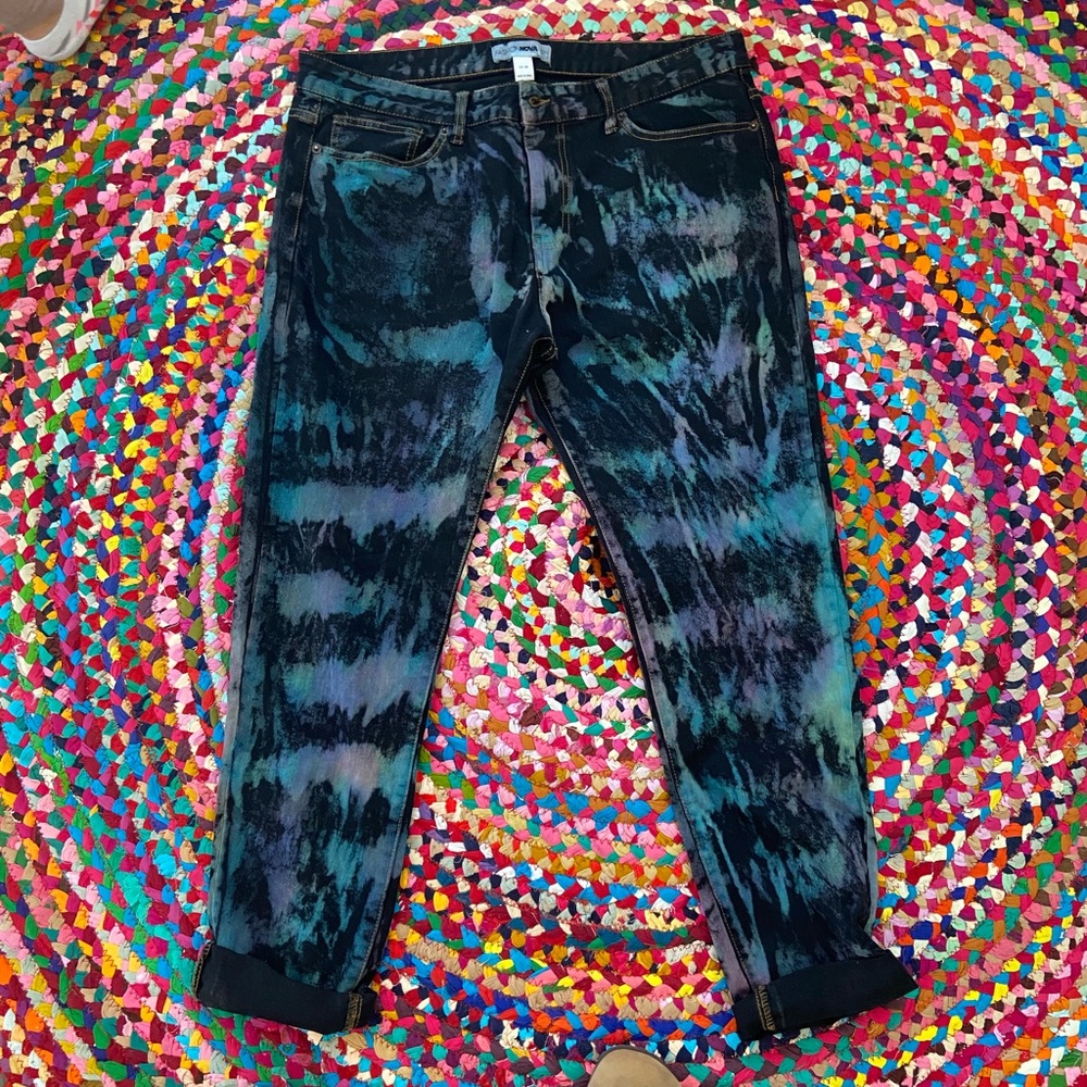 Fashionnova Mens Paint Splatter Jeans